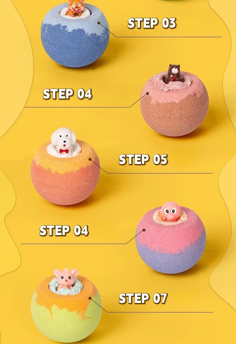 100G Bath Bombs for Kids with Surprise Toys Inside for Kids & Boys and Girls Holiday Bubble Bath with Cheerful Scent