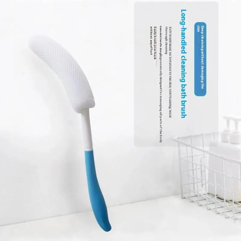 [TG813]1 Pcs Bath Soft Back Scrubber Brush Bath Shower Scrubbing Mesh Brush With Handle Exfoliating Scrub Massager Bath Supplies