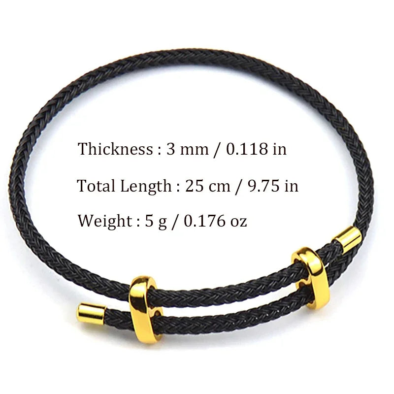 Fashion Leather Wirerope Bracelets  Fold-Over Clasp Adjustable DIY Hand Jewelry Accessories Best Gifts For Men Women
