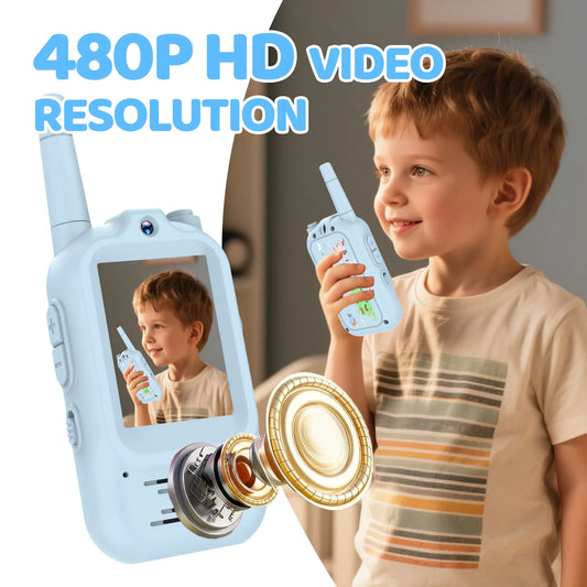 Video Walkie Talkie Kids Rechargeable 2 Pack Intercom Walkie-talkies One-Click Call Child Video Intercom Cute Map 2 Inch Screen
