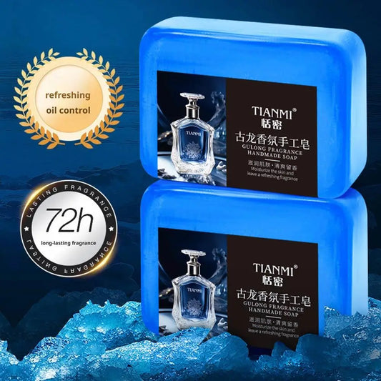 70G 1/2PCS Men's Cologne Soap, Perfume Soap, Bath Soap Face Wash Bath Body Soap Essential Oil Handmade Soap Skin Care