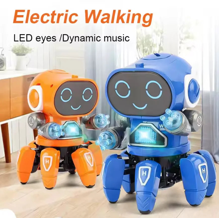 Kids Dance Robots Music LED 6 Claws Octopus Robot Birthday Gift Toys For Children Early Education Baby Toy Boys Girls