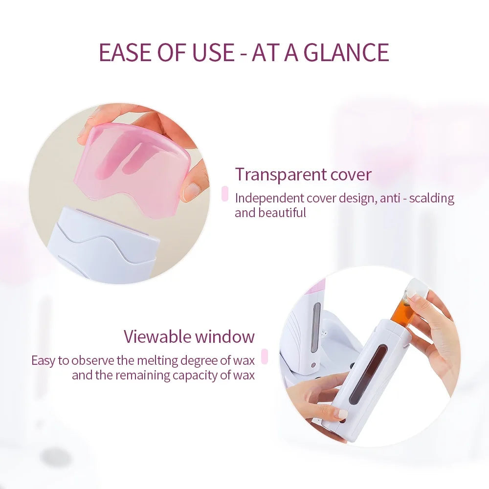 Electric Waxing Warmer Hair Removal Double Depilatory Roll On Wax Heater Portable Hot Melt Wax Heater for Men Women Home Using