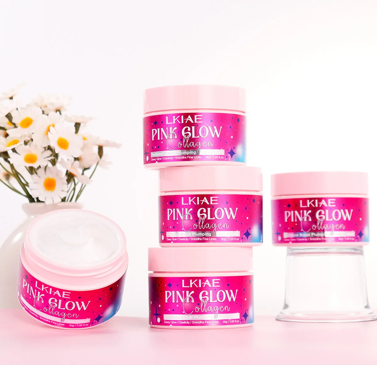LKIAE Pink Glow Women Facial Cream, Brightening, With Shea Butter, Niacinamide, Collagen, For All Skin, Even Sensitive Skin