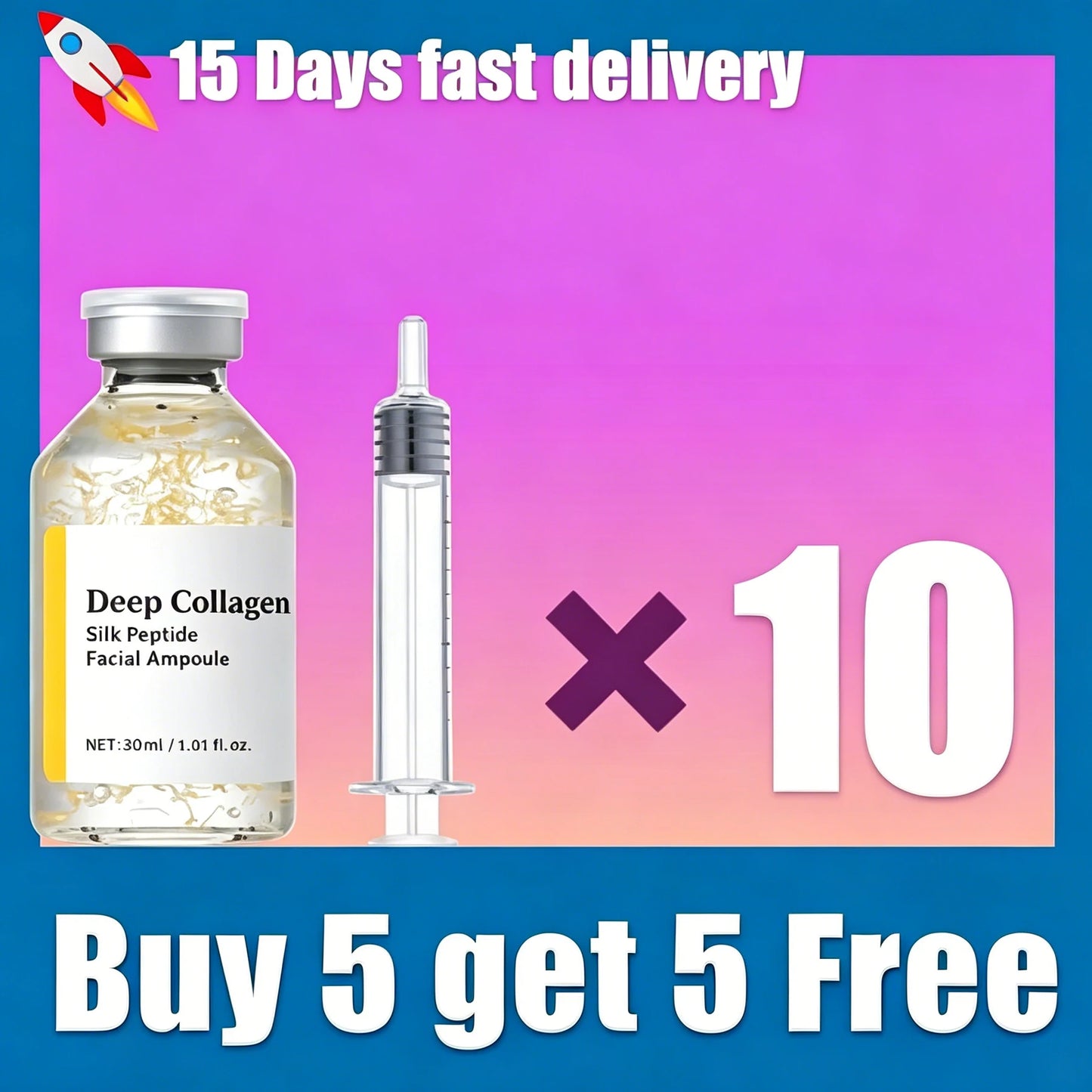 Collagen Anti-Aging Ampoule – Lifts Skin, Tightens Pores, Fades Fine Lines & Wrinkles