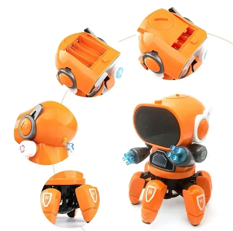 Kids Dance Robots Music LED 6 Claws Octopus Robot Birthday Gift Toys For Children Early Education Baby Toy Boys Girls