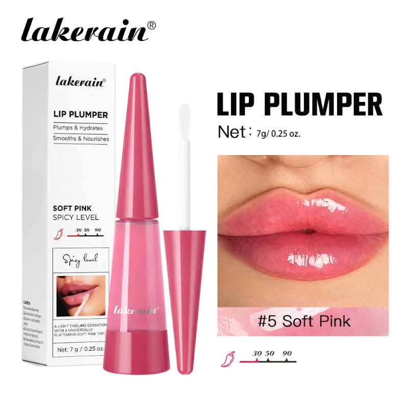 Lip Plumper Oil,Instant Plumping Clear High-Shine Gloss Hydrating Nourishing Volumizing Lip Gloss,Long-Lasting Moisture Makeup