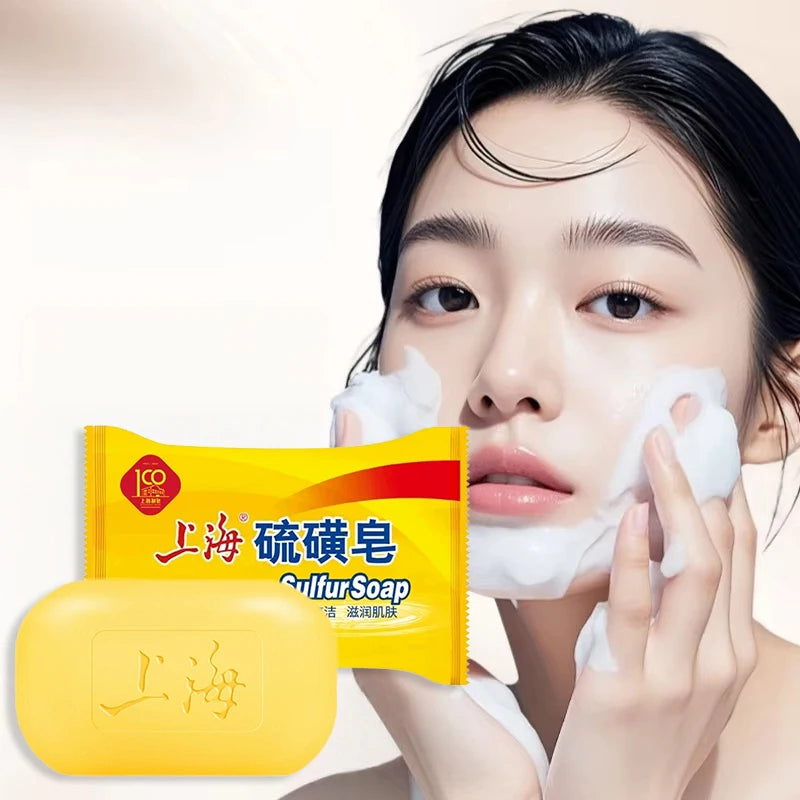 Shanghai Sulfur Soap Deeply Cleanse Gently Refresh Nourish Skin Oil Control Face Body Cleansing Soap Bar