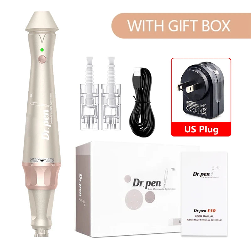 Professional E30-W Micro Skin Wireless 0.25mm Needle Electric Facial Skin  Skincare Tool SPA Care
