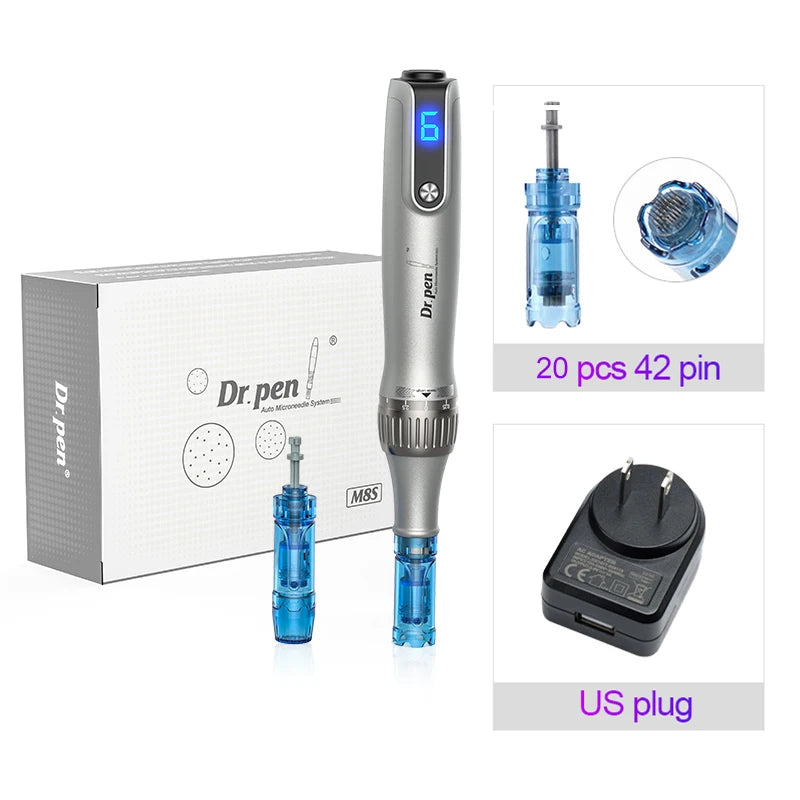 Authentic Dr pen Ultima M8S With 22 pcs Needle Pin Microneedling Pen Wireless Derma Pen Beauty Machine needle length 0.25 mm