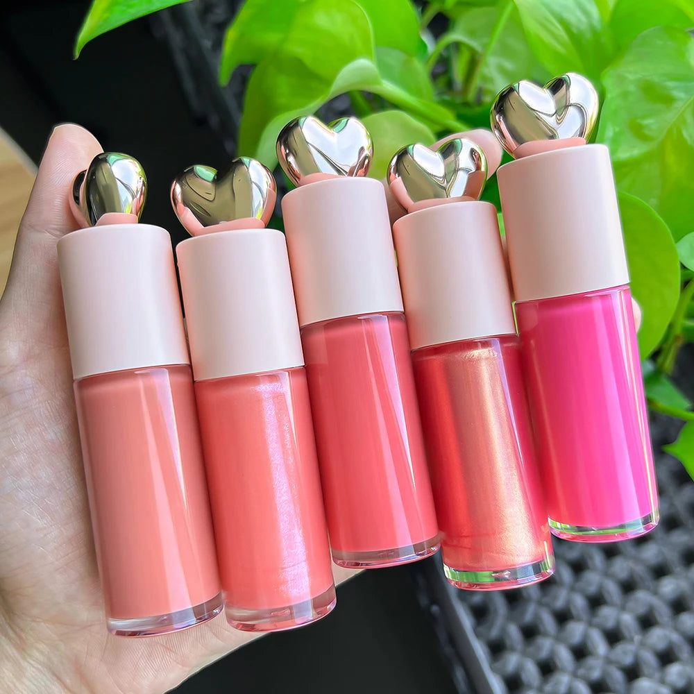 Private Label Love Heart Cover Non-stick Waterproof Lip Gloss Custom Logo Matte Pearl Long-lasting Non-fading Makeup Wholesale