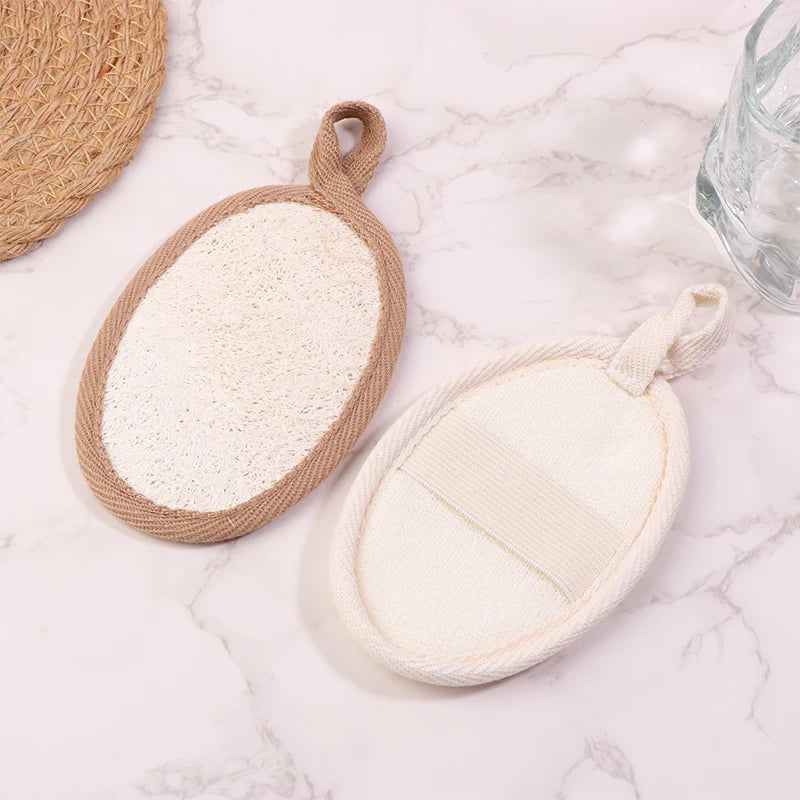 【Natural Loofah Body Scrubber Soft Exfoliating Sponge Shower Brush Cleaner Pad Body Skin Care Tool Bath Exfoliator Shower Puff】