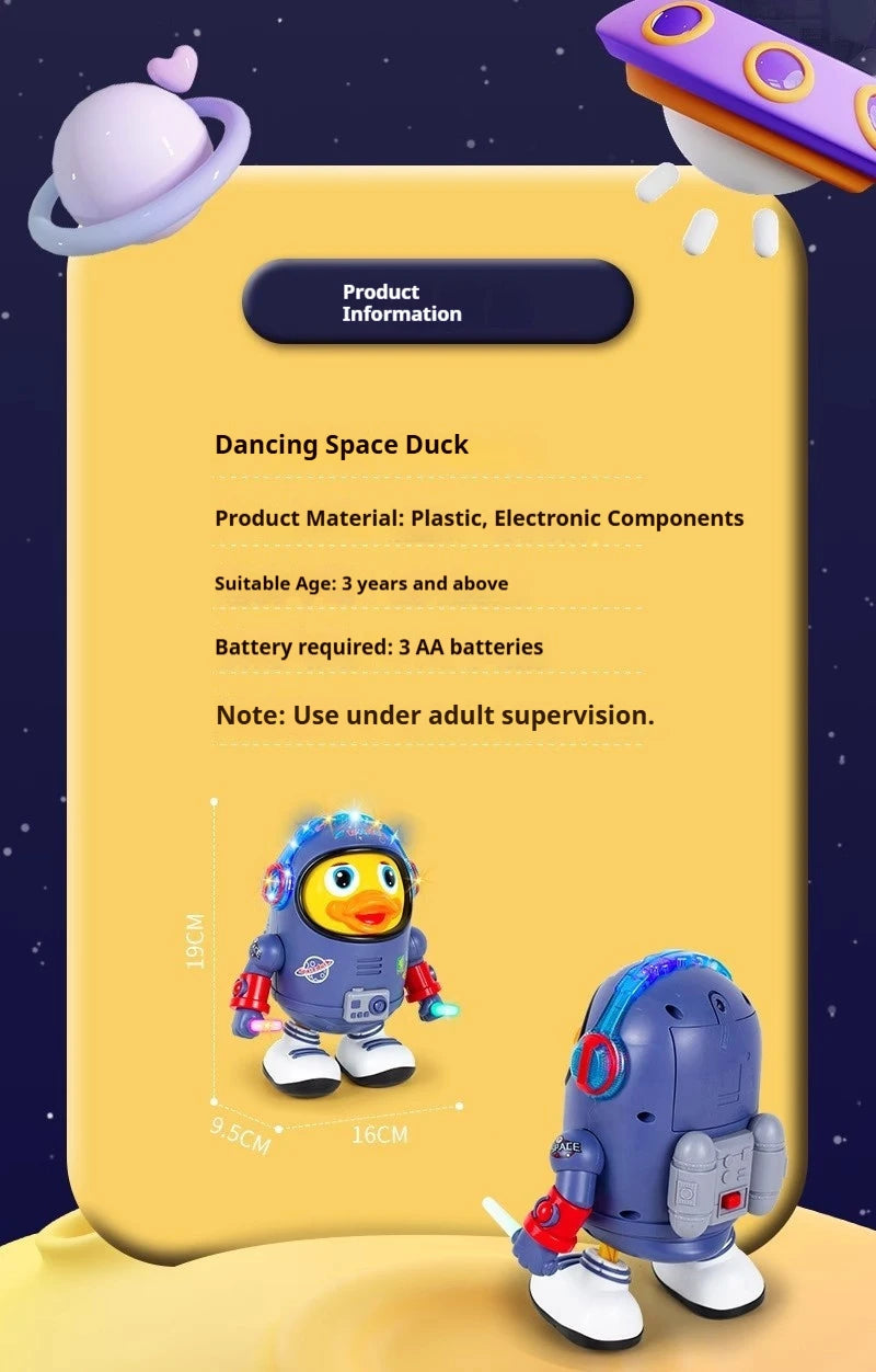 Hot Sale Electric Dancing Space Duck, Singing & Swaying Robot Toy, Interactive Educational Learning Gift for Kids