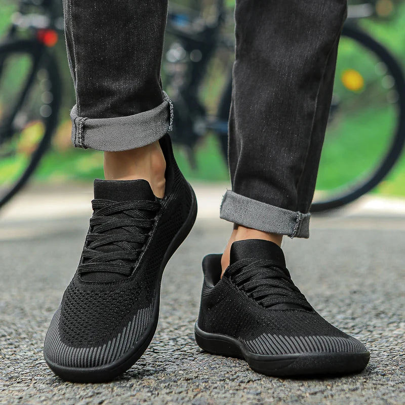 Plus Size 50 51 52 53 54 Wide Toe Box Barefoot Shoes Men Casual Mesh Shoes Minimalist Zero Drop Sneakers Breathable Big Foot