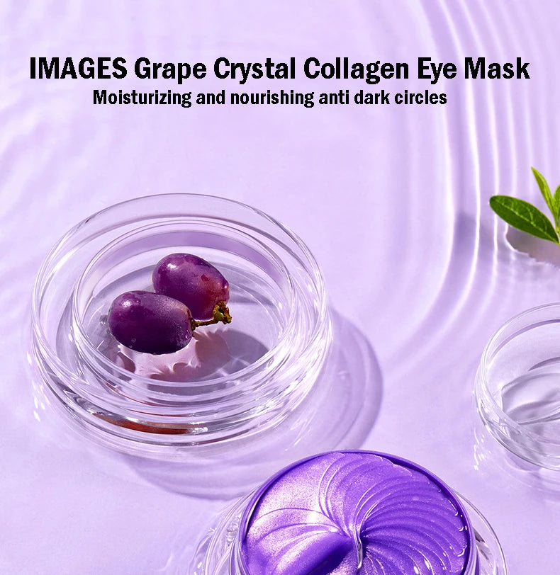 60pcs/box IMAGES Vitamin C Grape Crystal Collagen Eye Mask Anti Dark Circles Eyes Bags Moisturizing Eye Patches Eyes Skin Care
