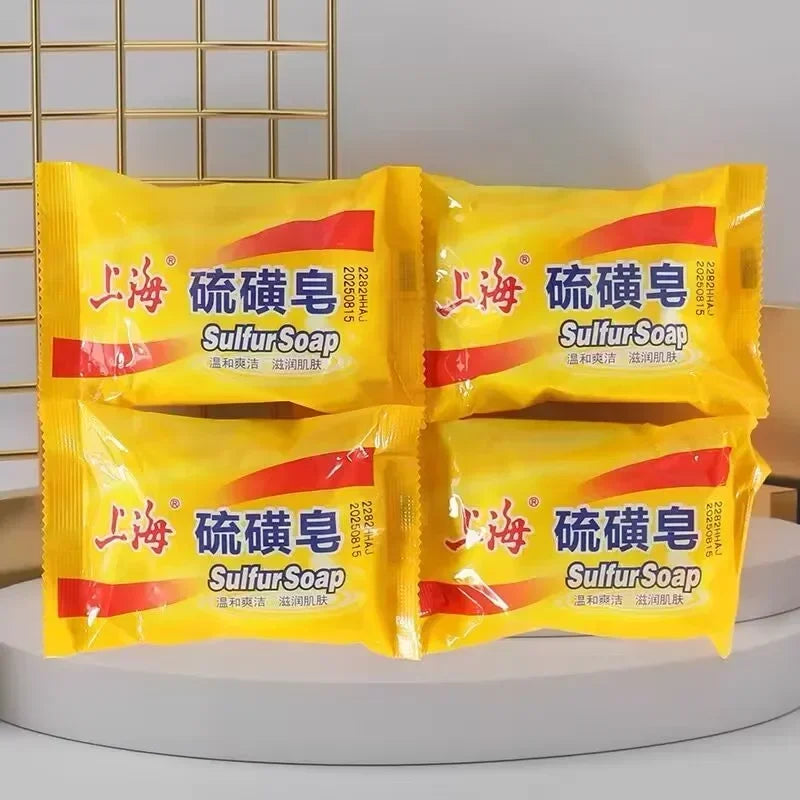 3/5Pcs Shanghai Sulfur Soap Traditional Chinese Skin Care Oil-Control Acne Cover Cleanser For Healthy Glowing Skin