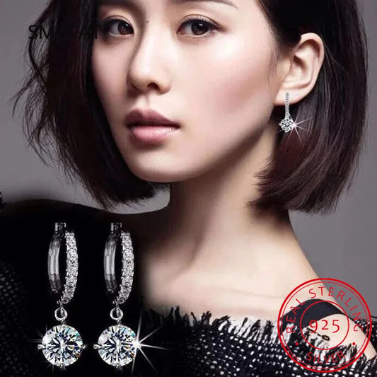 3 Carat Gra Certified Original Moissanite Hoop Earrings 925 Sterling Silver D Color Lab Diamond Drop Earrings for Women Jewelry