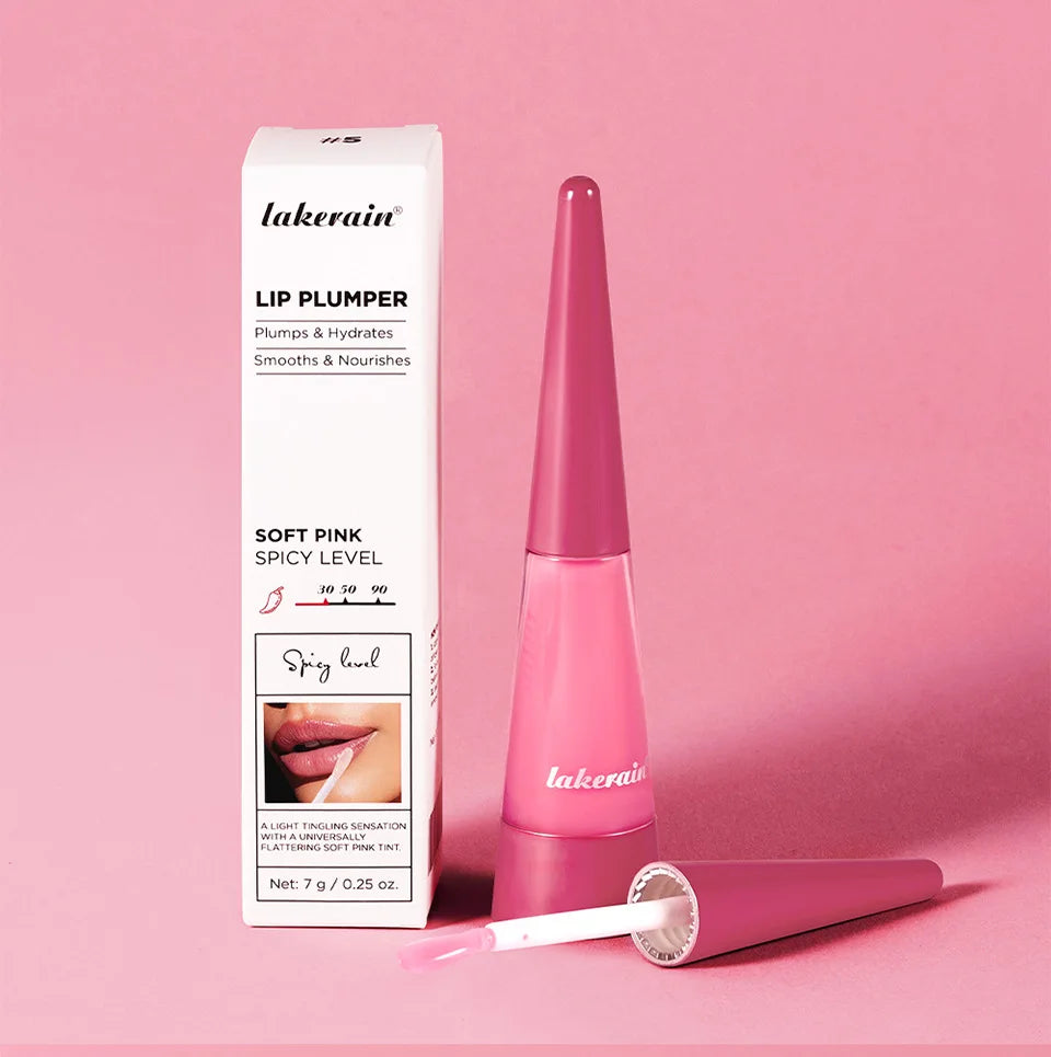 Lip Plumper Oil,Instant Plumping Clear High-Shine Gloss Hydrating Nourishing Volumizing Lip Gloss,Long-Lasting Moisture Makeup