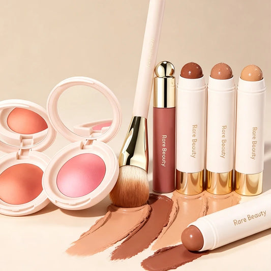 Rare Beauty Transparent Fine Shining Lip Care Lip Powder Blusher High Gloss Liquid Coloring Facial Saturation Repair Stick