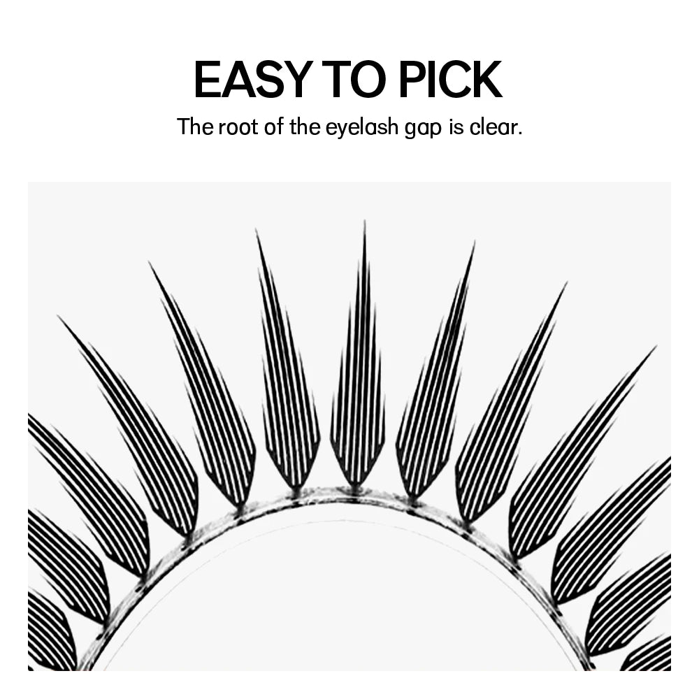 NATUHANA Narrow Spiky Premade Fans Fairy Wings Eyelash Extensions Anime Manga Style Soft Wispy Volume Lashes DIY Salon