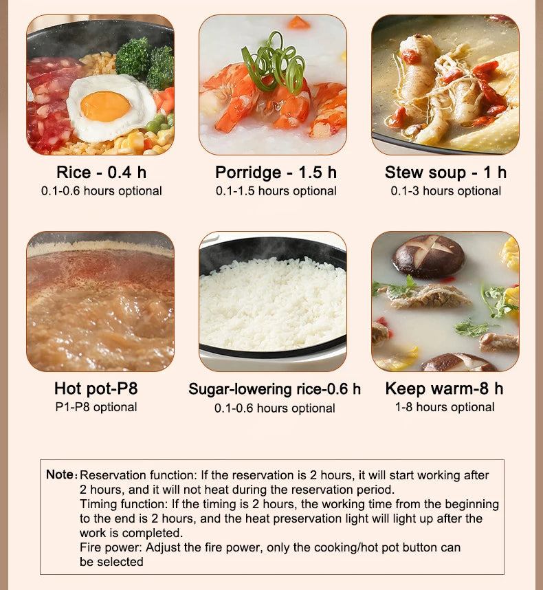 Electric Double-Liner Rice Cooker Heating Lunch Box Food Steamer Non-stick Pan Cooking Hot Pot Soup Stew Skillet Meals Heater