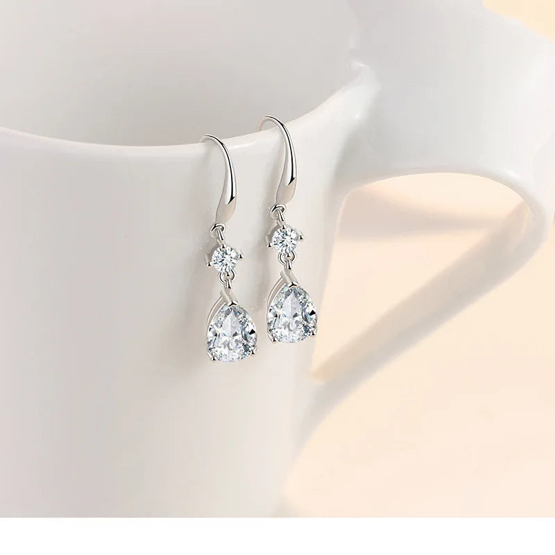 925 Sterling Silver Earrings luxury Circle Zircon Hoop Earring for Grils Woman Wedding party Jewelry Gifts Fine Jewelry