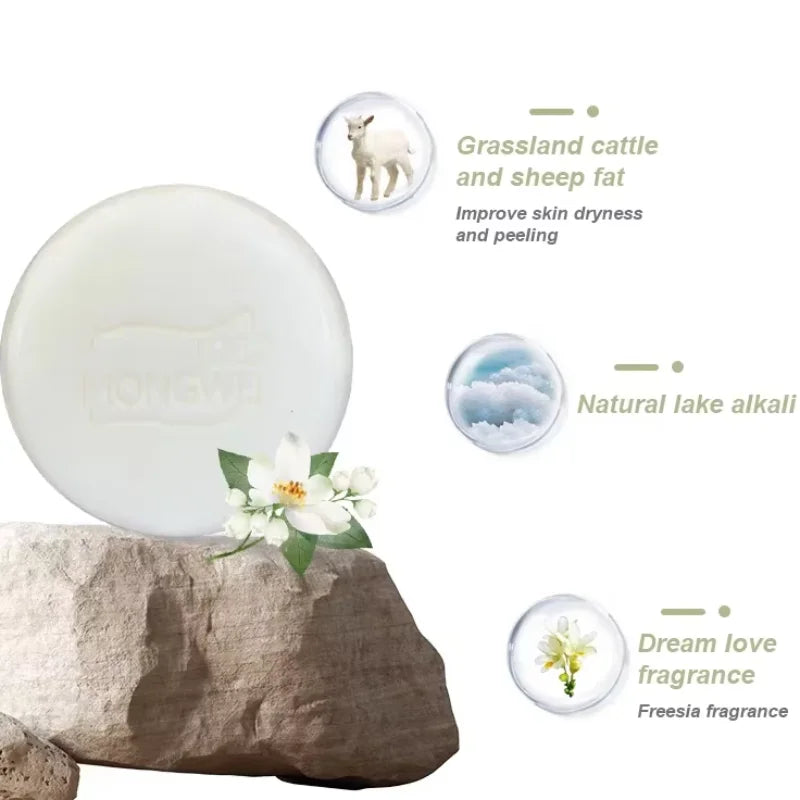 Cleans Moisturizes Skin Lanolin Soap Facial Soap Rich Foam Easy Rinse Gentle Clean Bath Two-in-one Oil-control Double-sided Soap