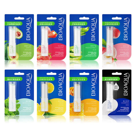 BIOAQUA Natural Fruits Lip Balm Moisturizing Jelly Nourishing Anti Wrinkle Lipstick Non-Stick Long-lasting Lips Care