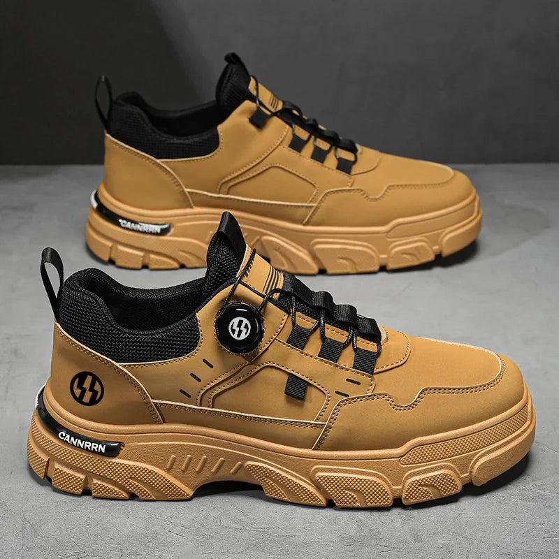 Autumn Men's Shoes 2024 New Breathable Workwear Men's Trend Versatile White Shoes Men's Thick Soled Casual Board Shoes