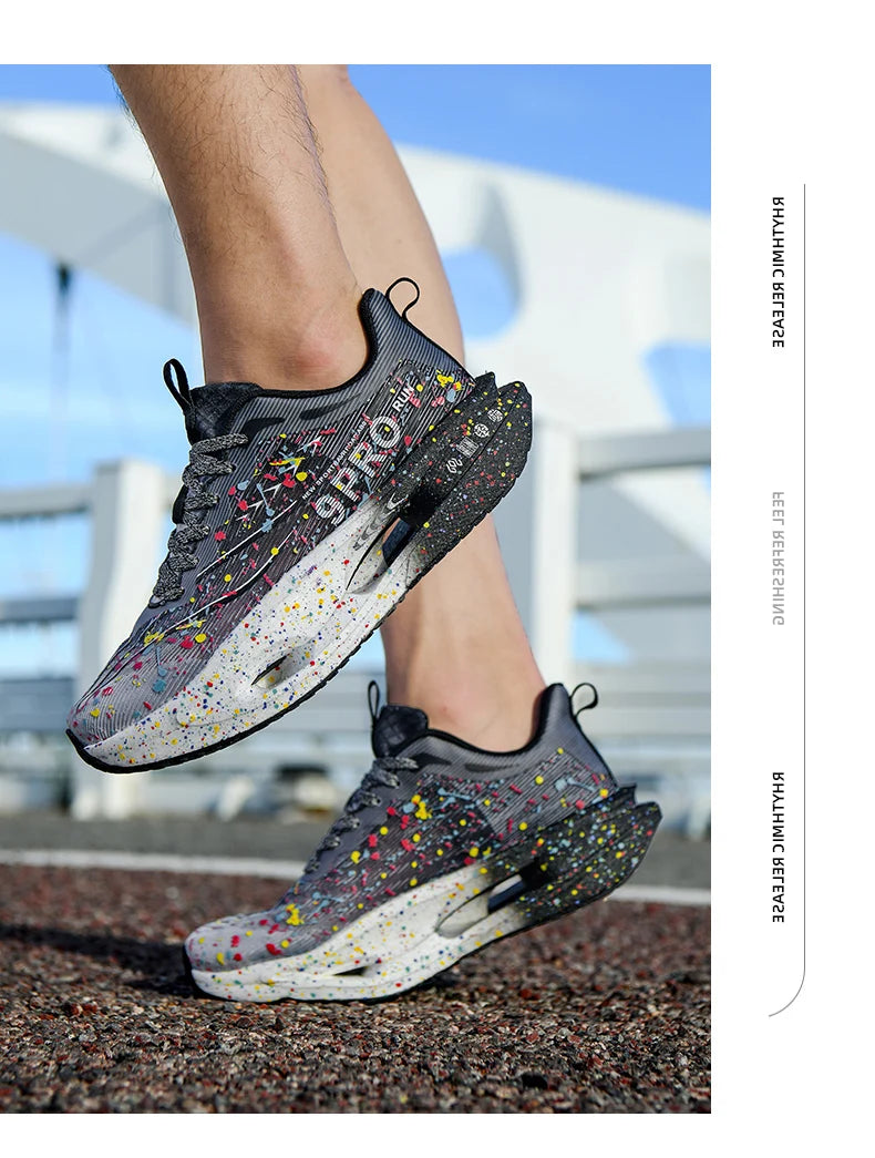 New Soft Sole Cushioning Men's Running Shoes for Women High-quality Road Jogging Shoes Light Comfy Sneakers Reflective Night Run