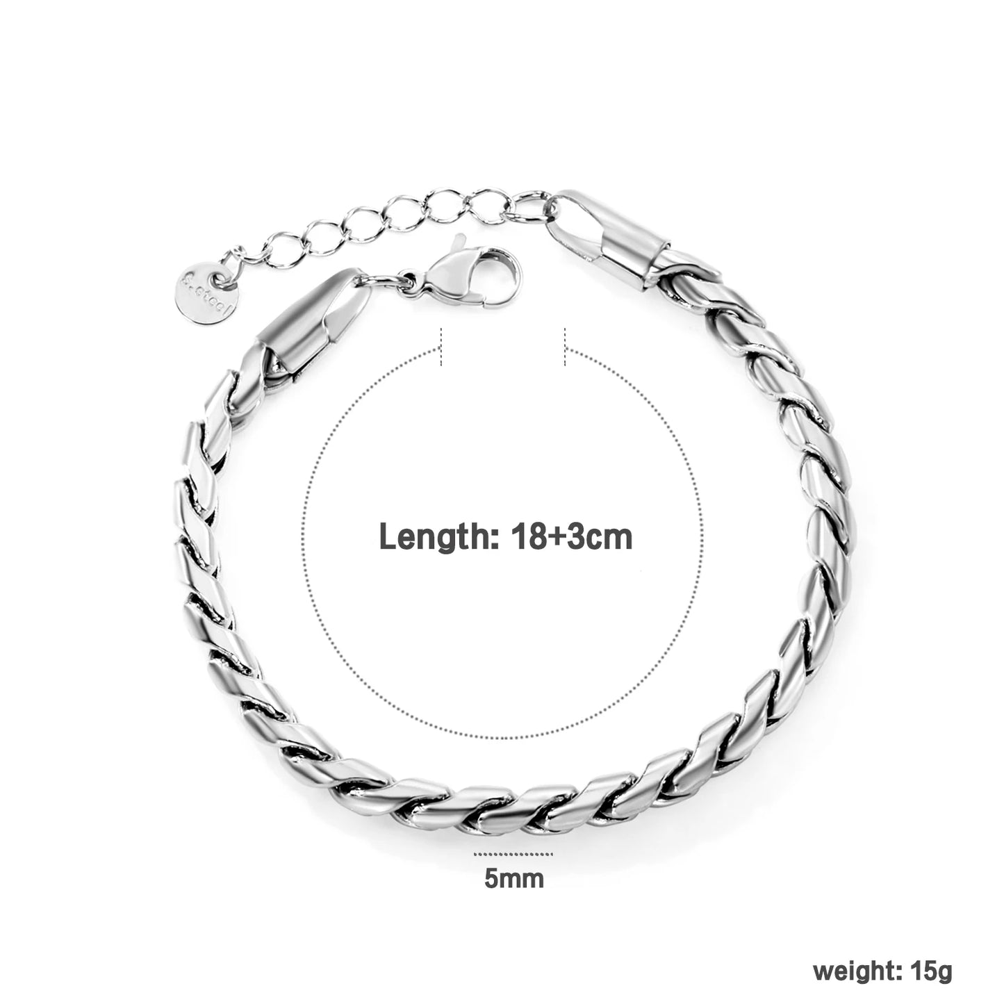 LUXUSTEEL 2-8mm Women‘s Stainless Steel Chain Bracelet Geometric Charm Chain Metal Female Bracelet Fashion Jewelry Party Gifts