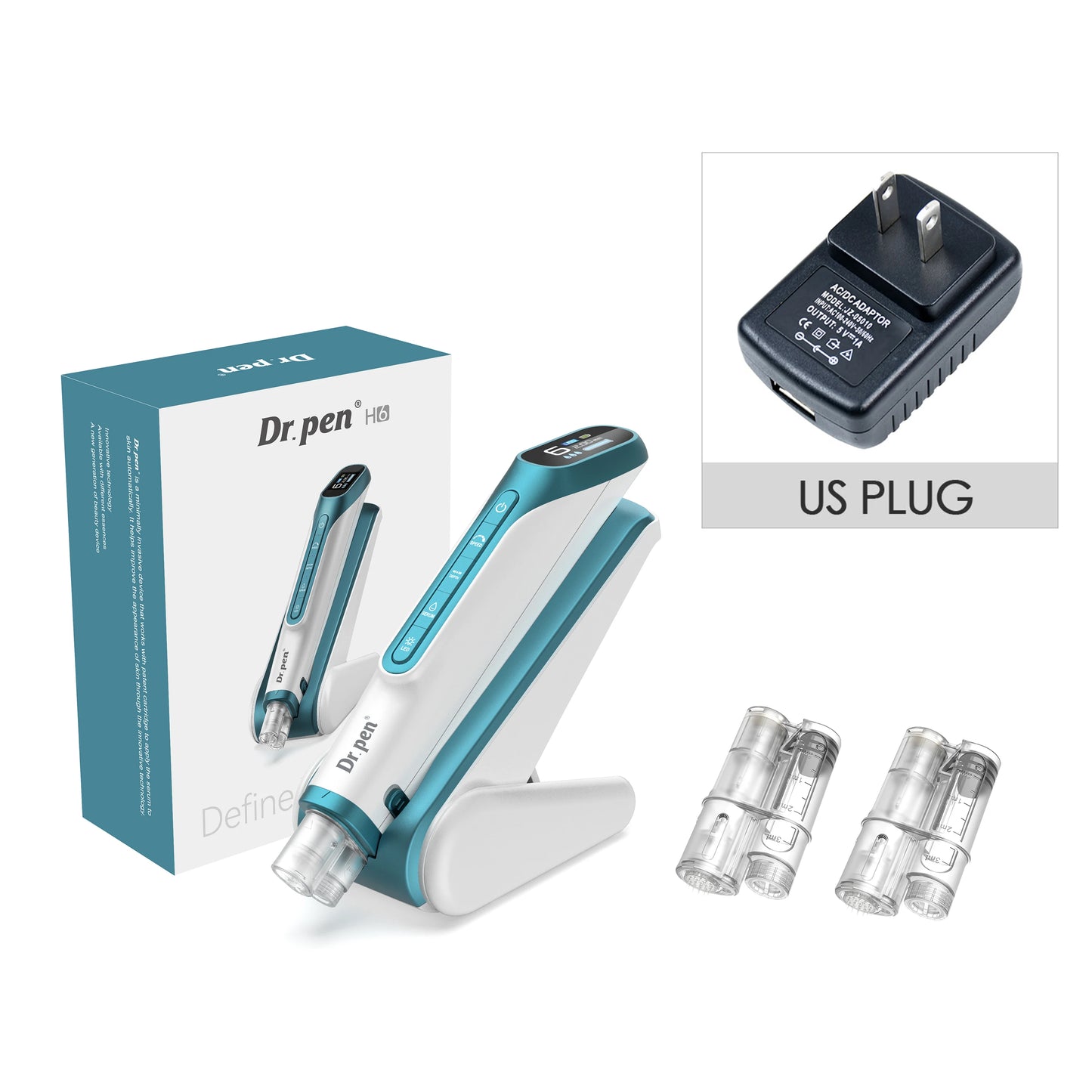 Dr. Pen H6 Derma Pen Advanced Serum Infusion Microneedling Pen with Light Therapy Needle length 0.25 MM