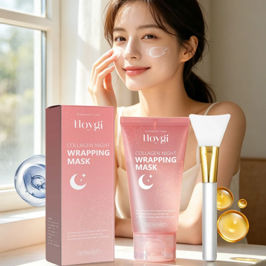 Hoygi Collagen Night Wrapping Mask Deep Nourishment Skin Firming Brightening Skin Tone Shrink Pores Mild Formula Sleeping Mask
