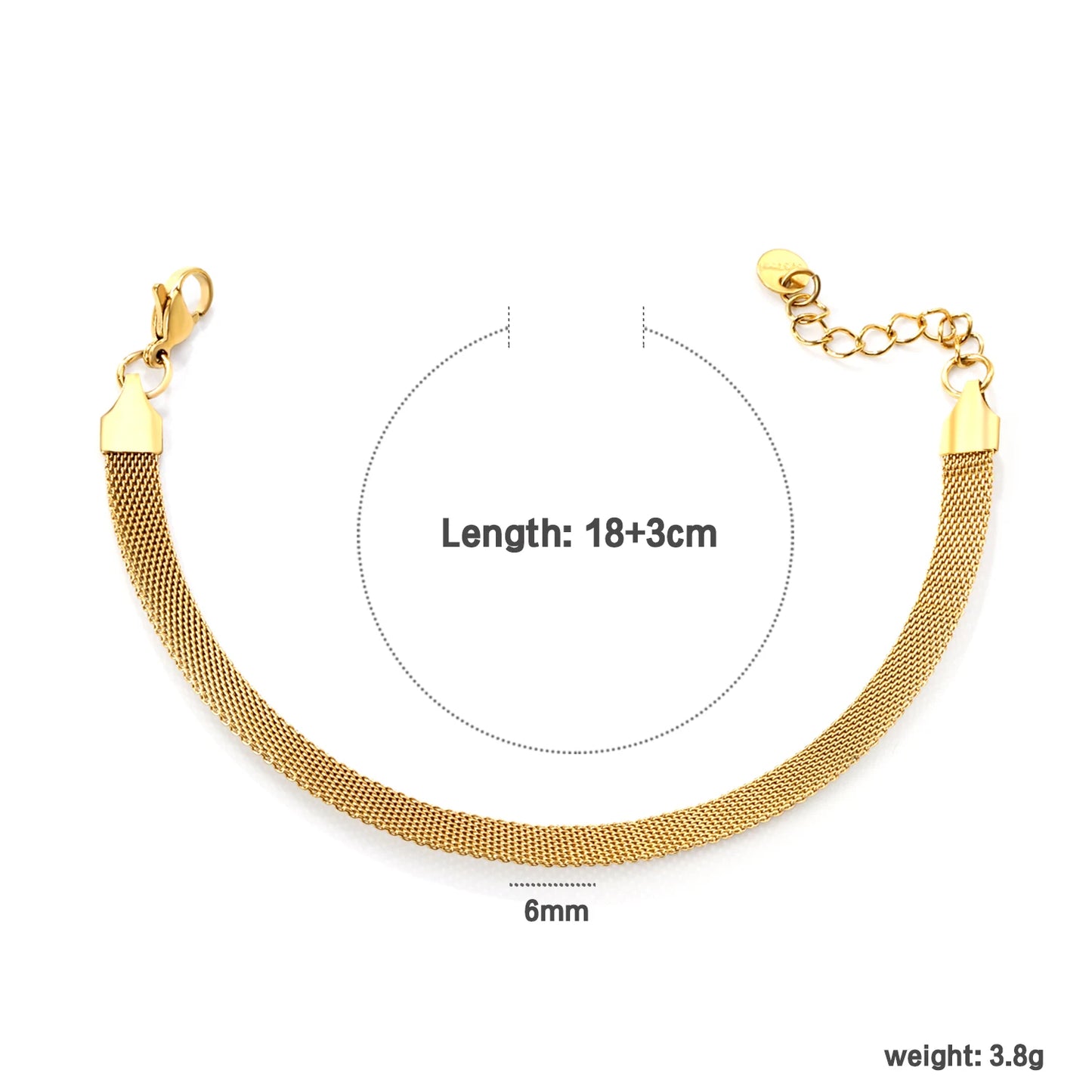 LUXUSTEEL 2-8mm Women‘s Stainless Steel Chain Bracelet Geometric Charm Chain Metal Female Bracelet Fashion Jewelry Party Gifts
