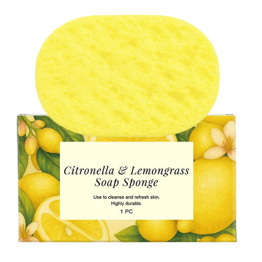 Lemongrass Lemon Bath Sponge Exfoliating Remove Oil Control Daily Body Cleansing Refreshing Brightening Skin Shower Use