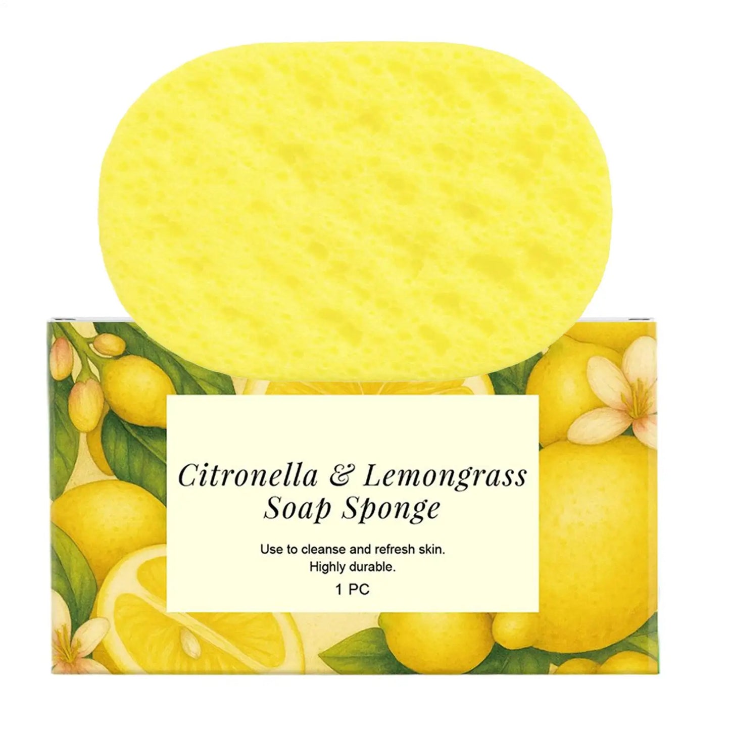 Lemongrass Lemon Bath Sponge Exfoliating Remove Oil Control Daily Body Cleansing Refreshing Brightening Skin Shower Use