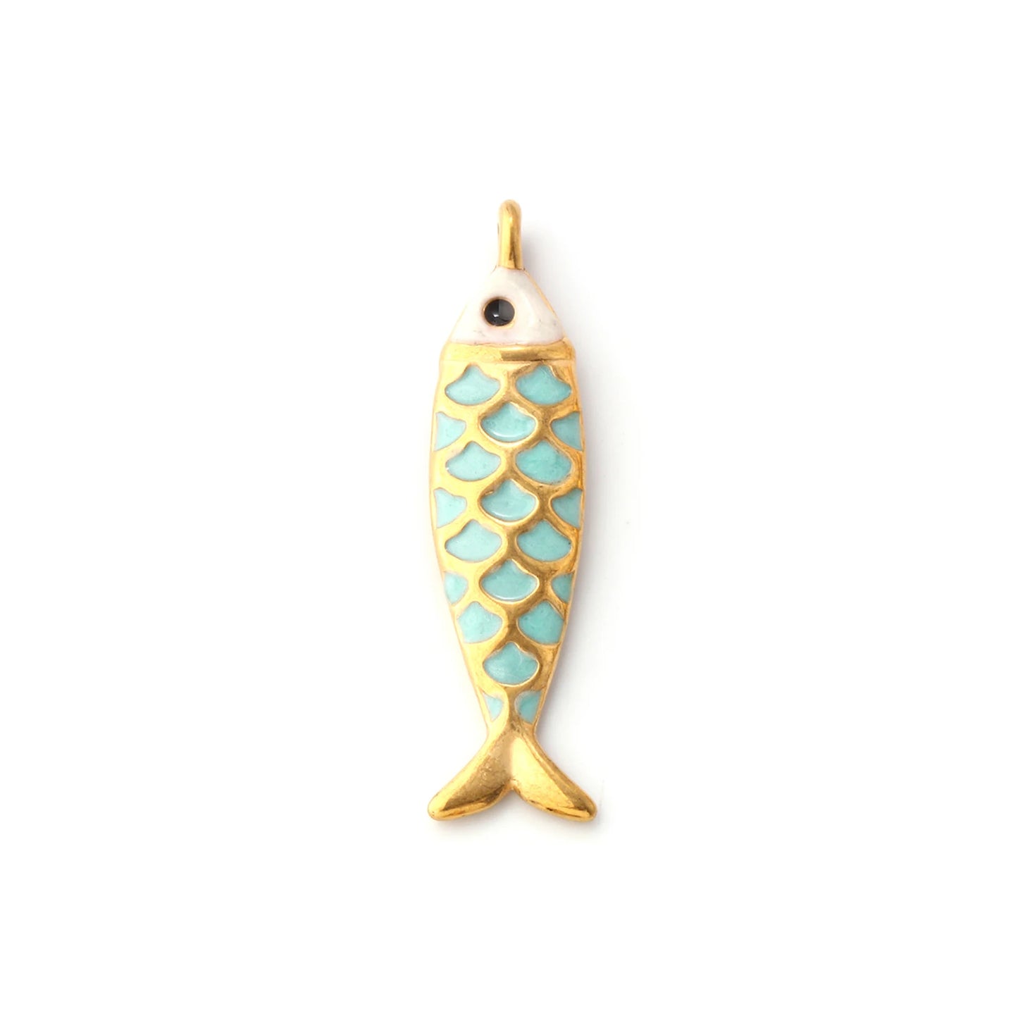 1pc Stainless Steel Charms Gold Color Ocean Fish Animal Pearlized Multicolor Enamel Pendant DIY Women Necklace Jewelry Findings