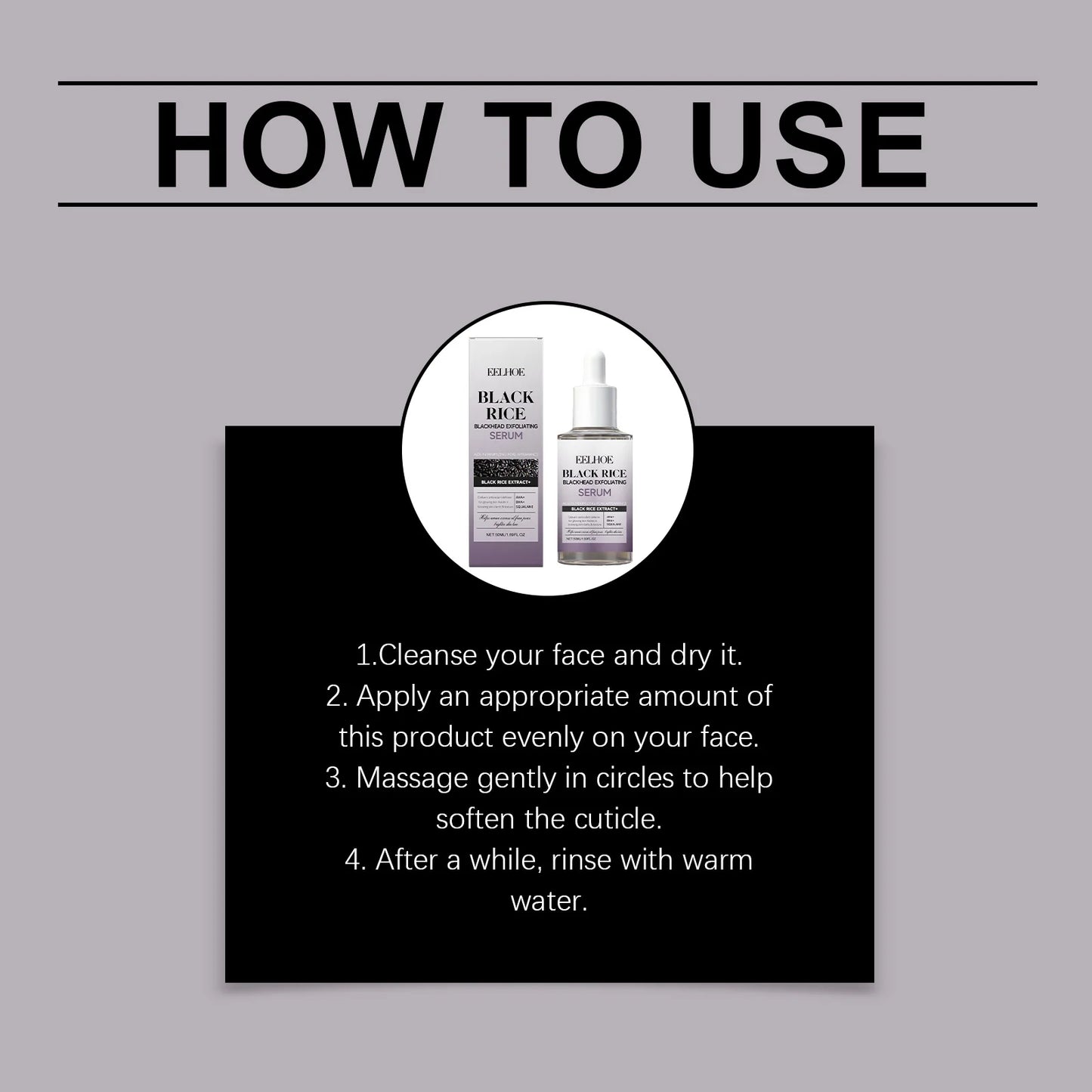 Black & White Rice Exfoliating Serum Set BHA Niacinamide Pore Minimizing & Brightening Blackhead Whitehead Remover Skincare Set