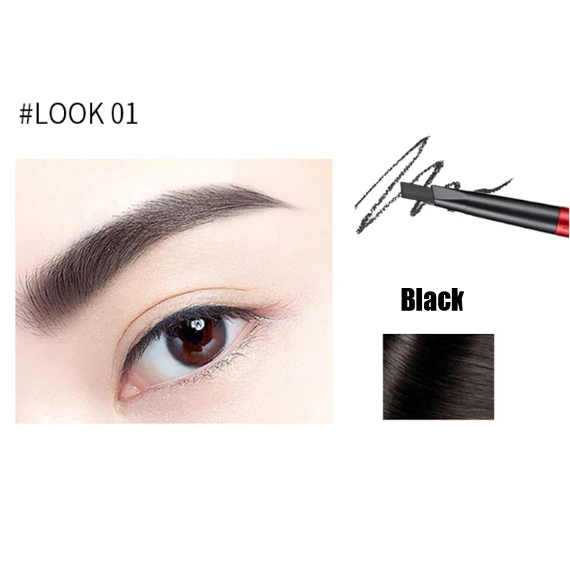 Make Up 24 Hour Double Head Eyebrow Pencil Waterproof Long-lasting No Blooming Eye Brow Tattoo Pen Makeup Tool Black / Coffee