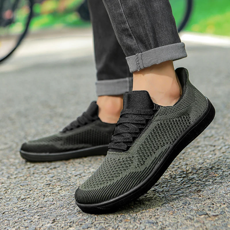Plus Size 50 51 52 53 54 Wide Toe Box Barefoot Shoes Men Casual Mesh Shoes Minimalist Zero Drop Sneakers Breathable Big Foot