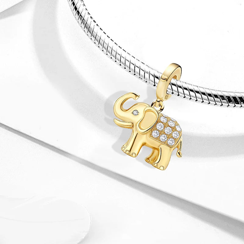 Shecharms 925 Sterling Silver Love Heart Firefly Golden Series Charms Fit DIY Making Bracelet Necklace High Quality Fine Jewelry