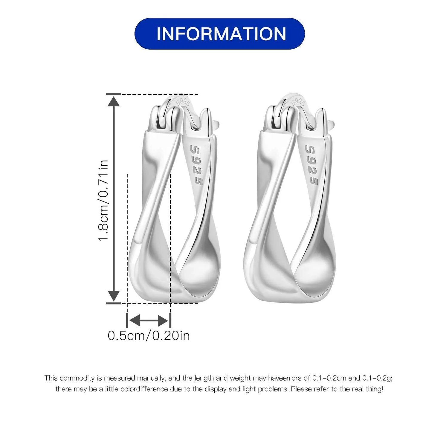 CYCUFF S925 Sterling Silver Zircon Simple Geometry Big Double Ring Earrings Birthday Party Gift Trend 2025 Jewelry Women Earring