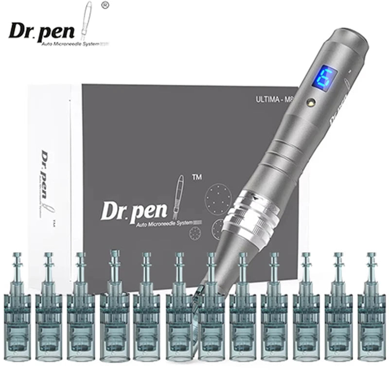 Deram  pen  M8  0.25mm  With 12 pcs Cartridges  Derma Pen
