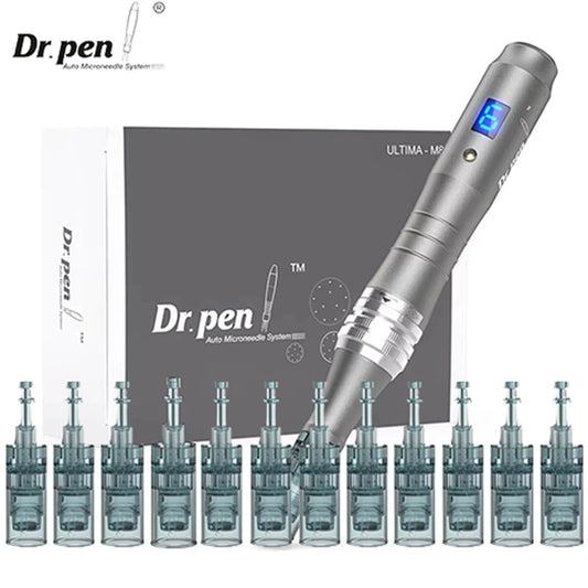 Deram  pen  M8  0.25mm  With 12 pcs Cartridges  Derma Pen
