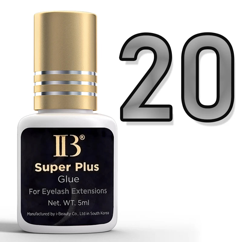 20 Bottles Original IBeauty Super Plus Glue for Eyelash Extensions 5ml Korea Golden Cap False Eyelash Glue Makeup Tools Supplies