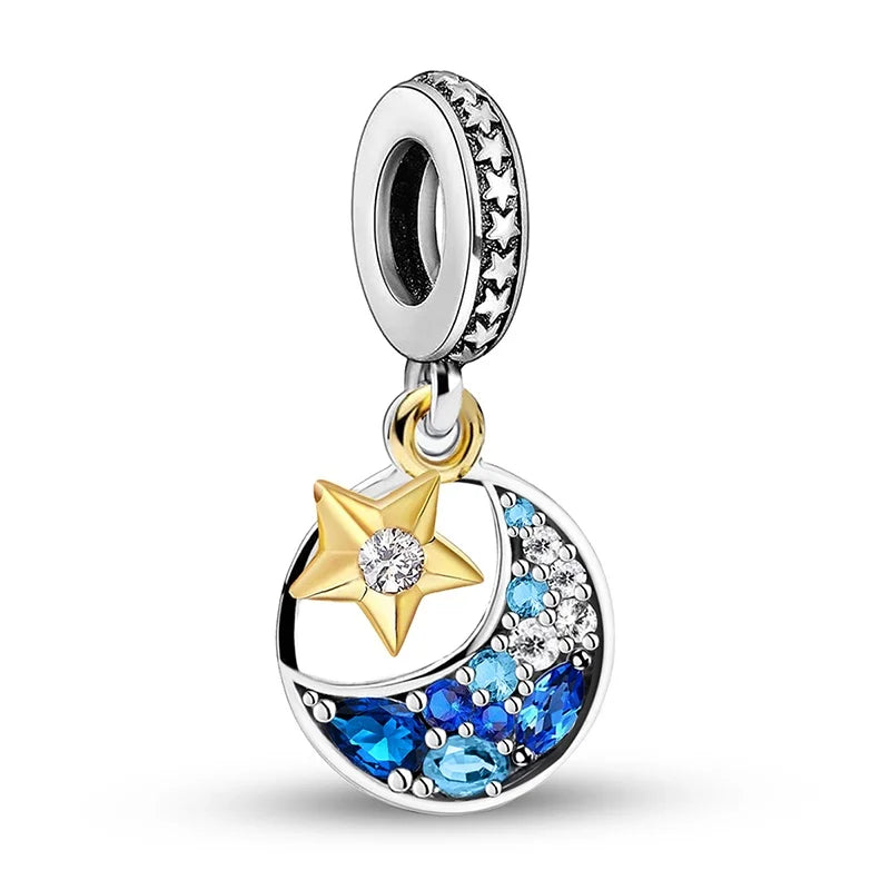 Shecharms 925 Sterling Silver Love Heart Firefly Golden Series Charms Fit DIY Making Bracelet Necklace High Quality Fine Jewelry