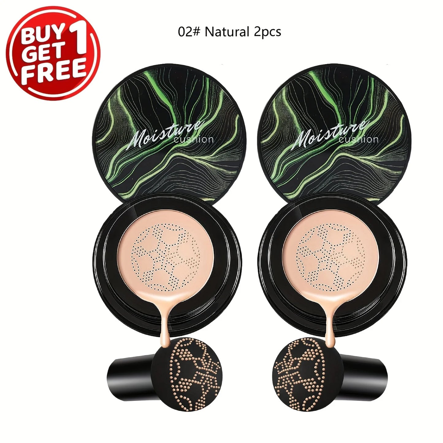 CC Cream Foundation Moisturizing Concealer Waterproof Oil, Mushroom Head Air Cushion, Long-Lasting Nude Makeup