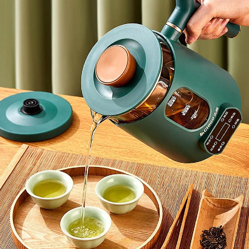 110V 220V Multifunctional Portable Tea Maker Home Health Pot Automatic Insulation Glass Steam Flower Teapot Heating Pot 800ml