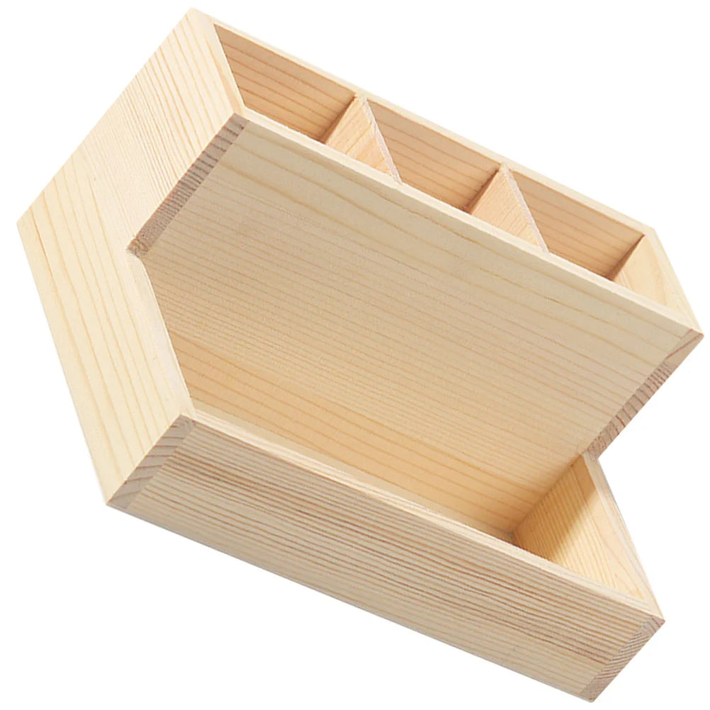 Wooden Makeup Organizer Desktop Storage Box Multi-Grid Cosmetics Storage Holder Stationery Organizer for Home Office Bedroom