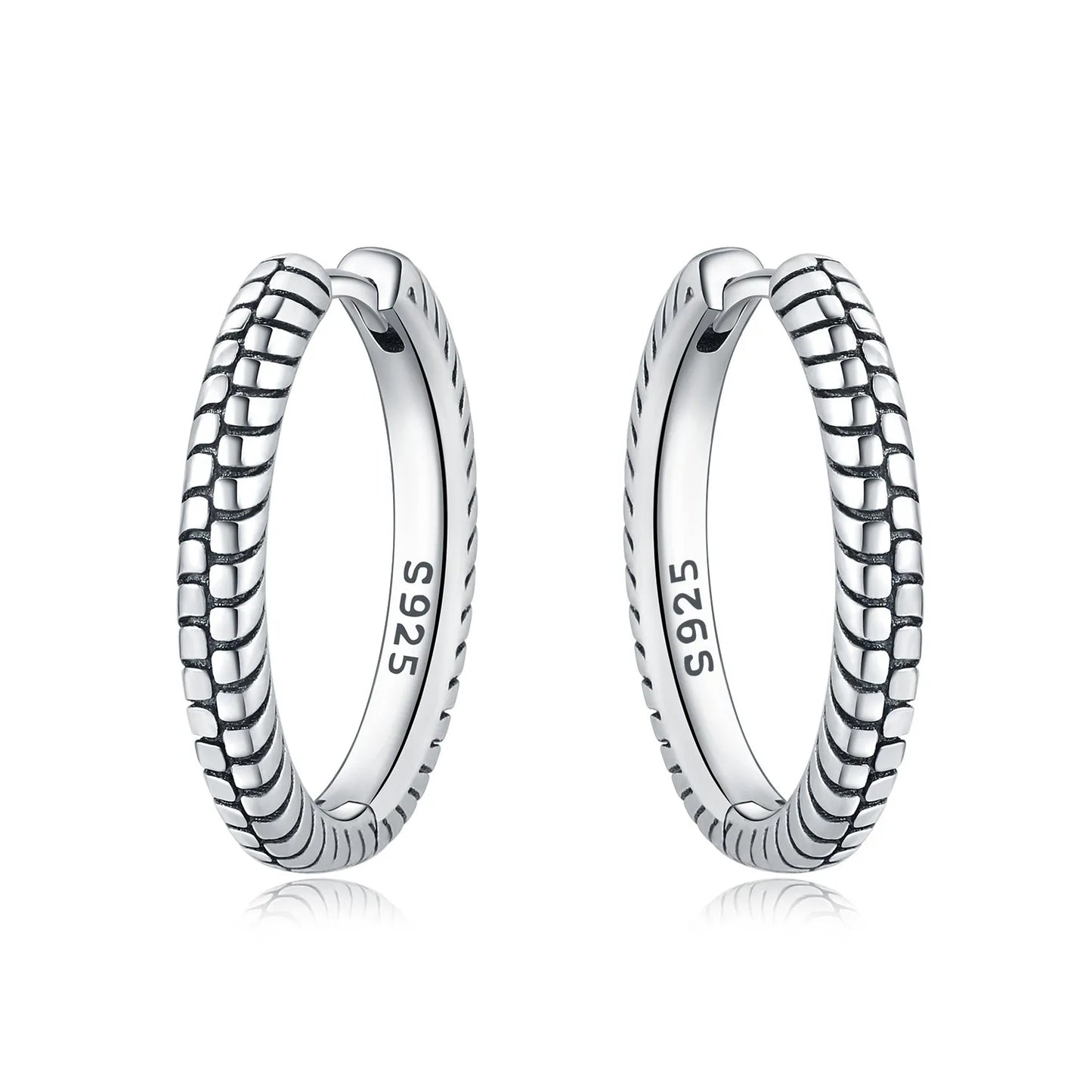 Real 925 Sterling Silver Minimally Designed Earring Jewelry Hoop Earrings For Women Jewelry Fine Birthday Party Gifts